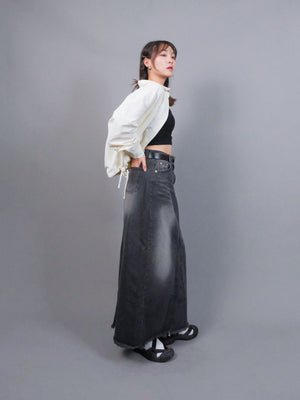 (2 COLORS) SHAER DENIM SKIRT