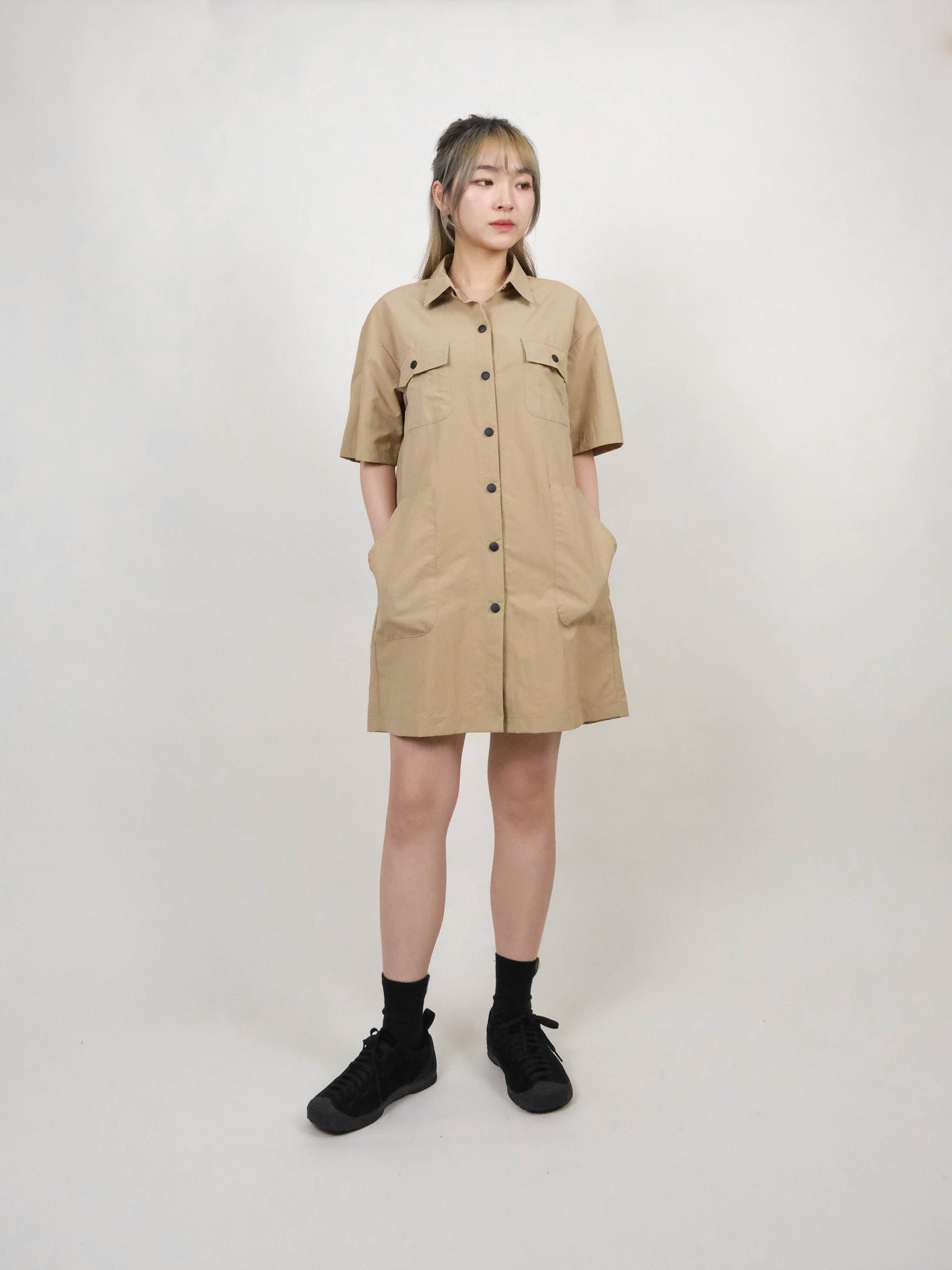 (2 COLORS) GANYA SHIRT DRESS