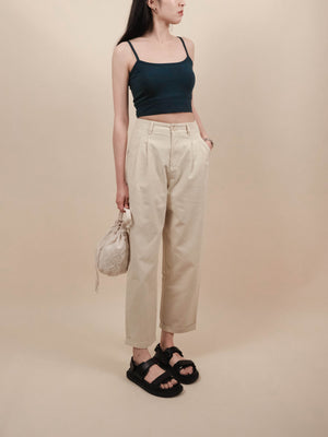 (2 COLORS) PILE PLEAT PANTS