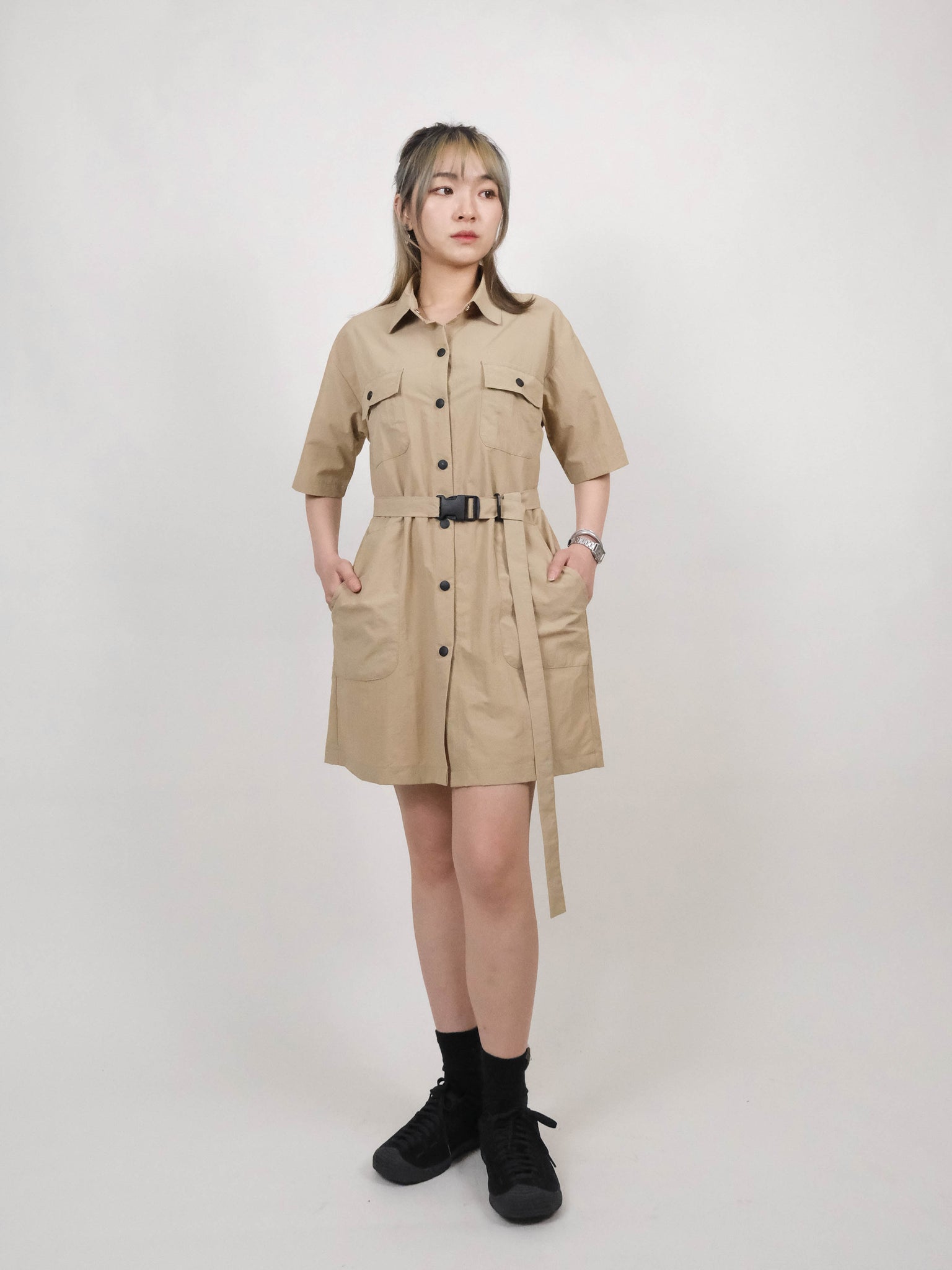 (2 COLORS) GANYA SHIRT DRESS