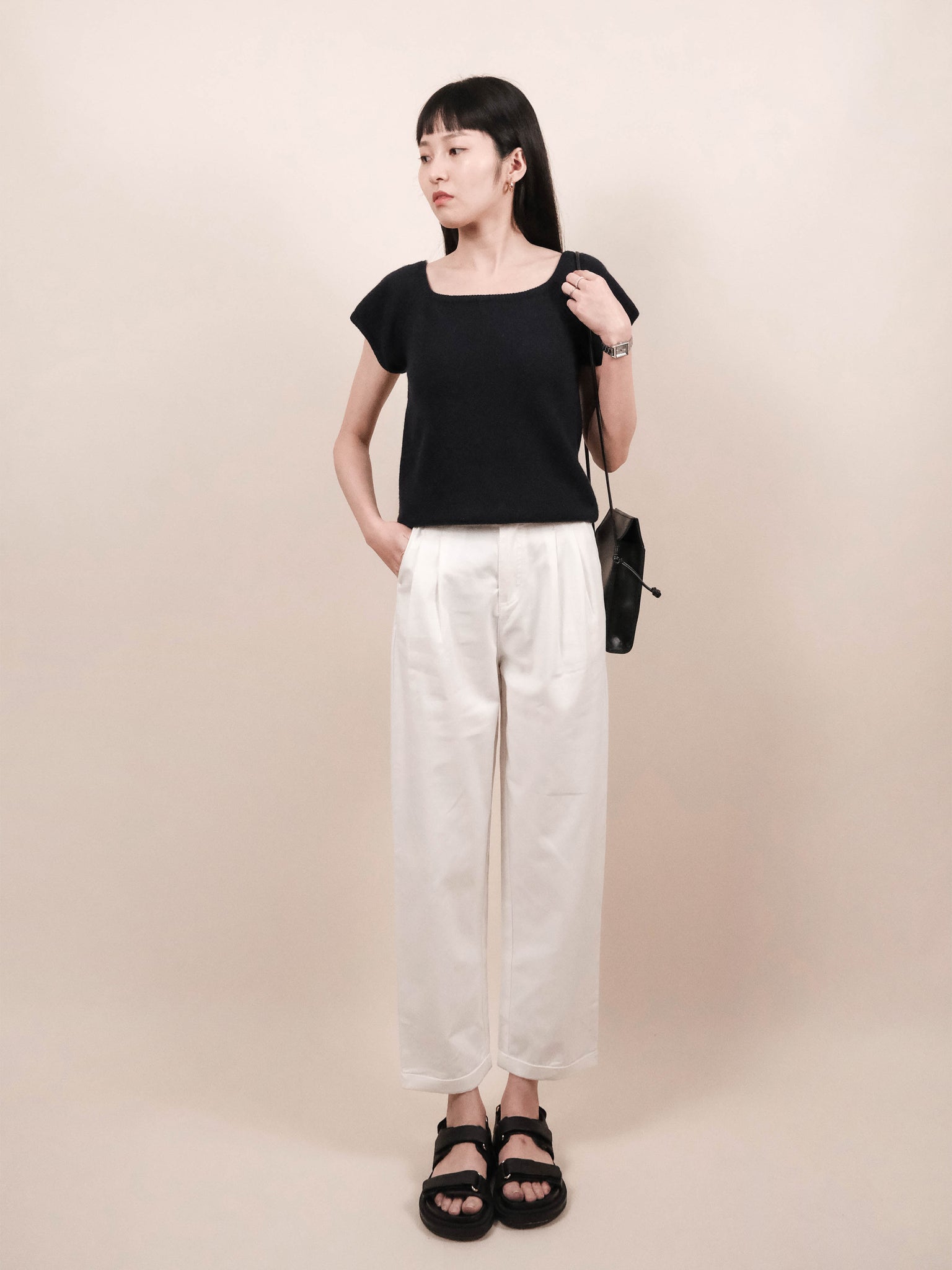 (2 COLORS) PILE PLEAT PANTS