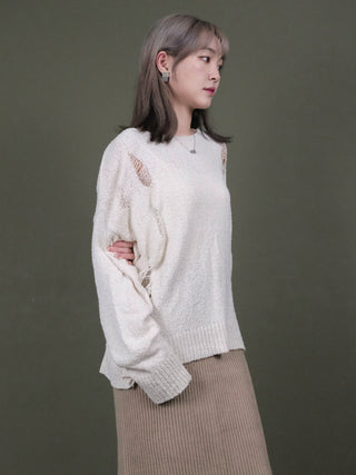 (3 COLORS) ERMINE KNIT TOP