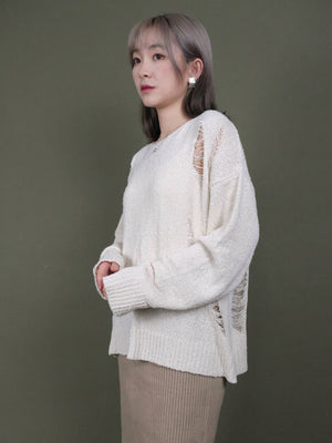 (3 COLORS) ERMINE KNIT TOP